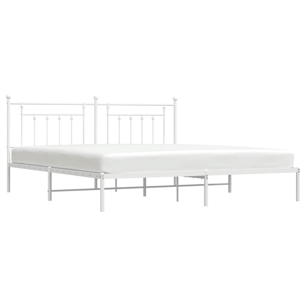 sengeramme med sengegavl 193x203 cm metal hvid