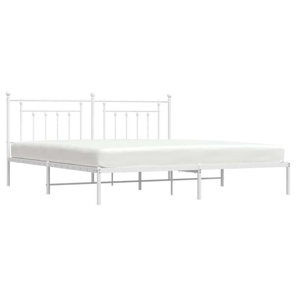 sengeramme med sengegavl 200x200 cm metal hvid