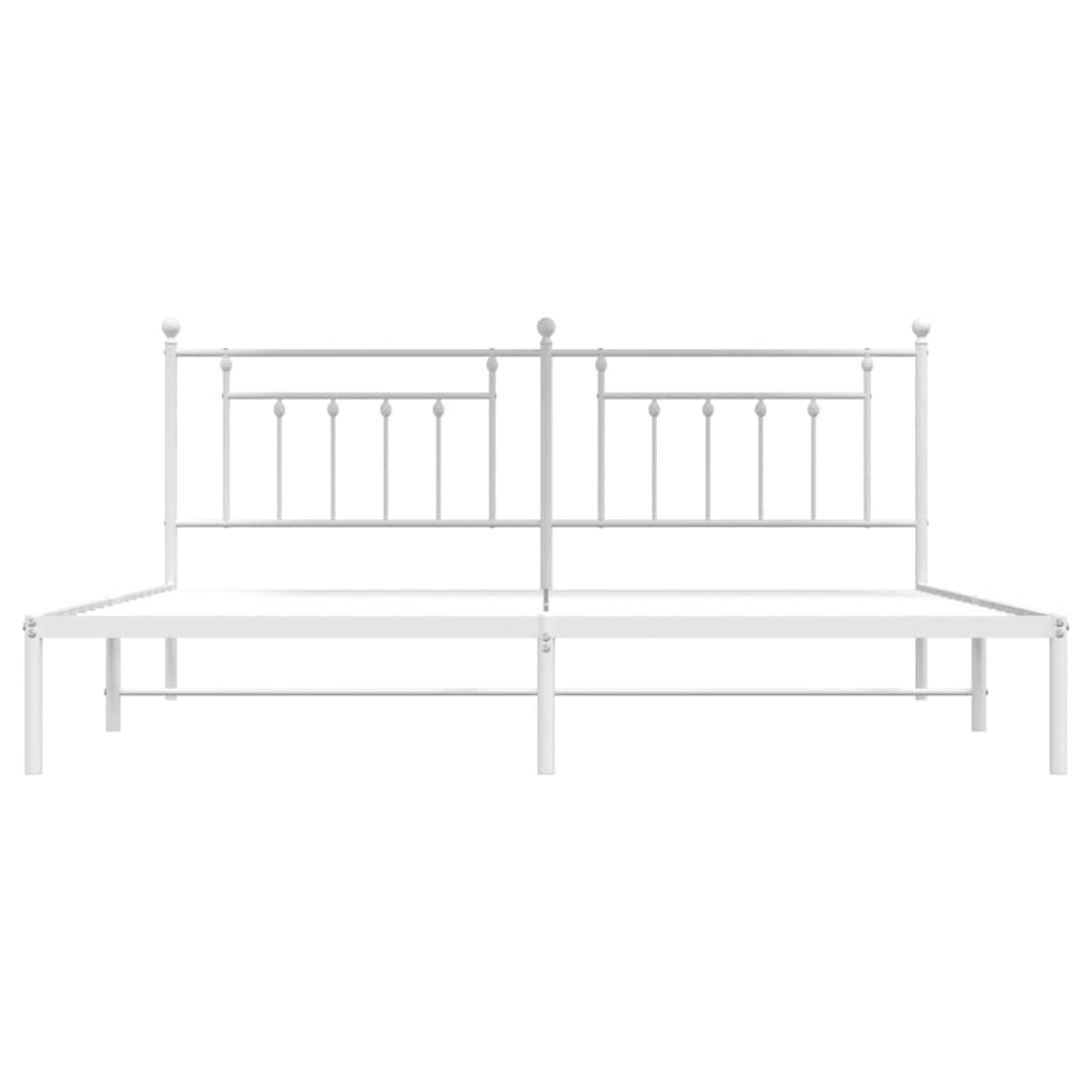 sengeramme med sengegavl 200x200 cm metal hvid