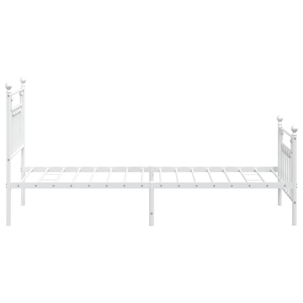 sengeramme med sengegavl og fodgærde 90x190 cm metal hvid