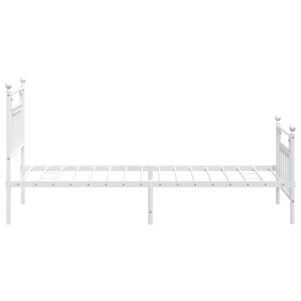 sengeramme med sengegavl og fodgærde 90x200 cm metal hvid