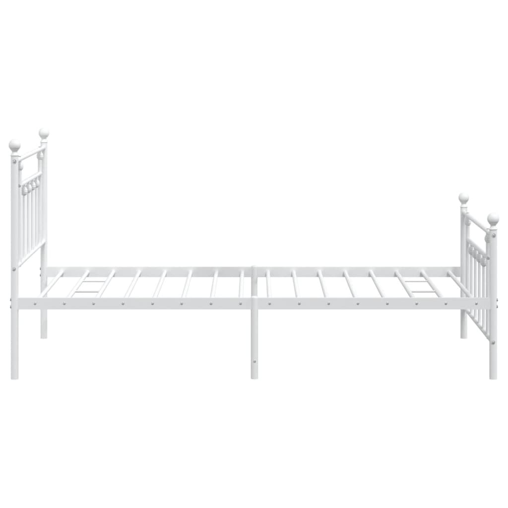 sengeramme med sengegavl og fodgærde 100x200 cm metal hvid