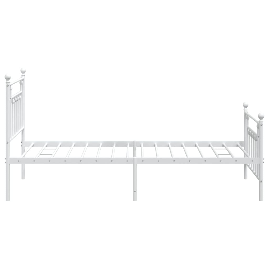 sengeramme med sengegavl og fodgærde 107x203 cm metal hvid