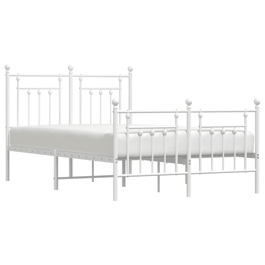 sengeramme med sengegavl og fodgærde 120x190 cm metal hvid