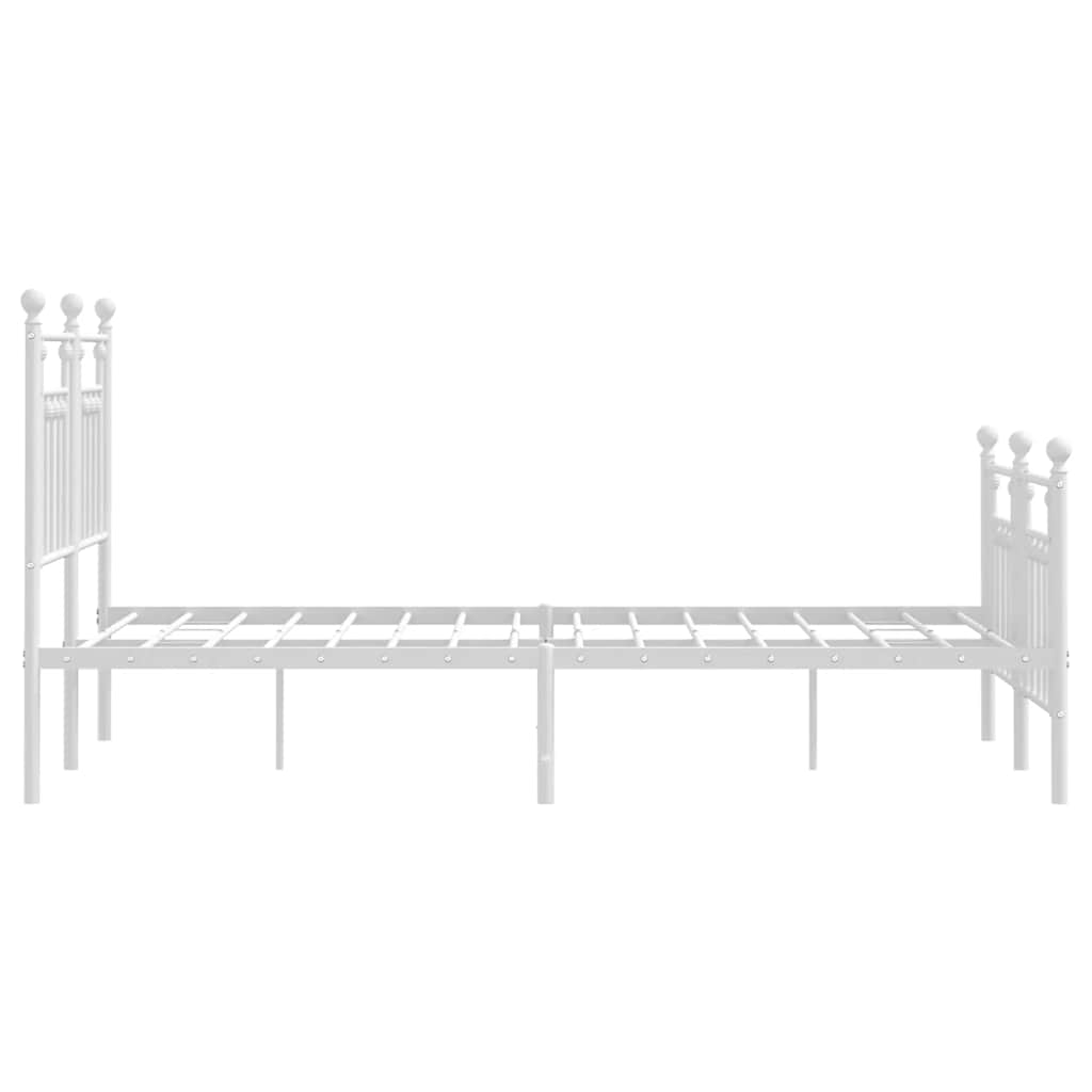 sengeramme med sengegavl og fodgærde 120x200 cm metal hvid