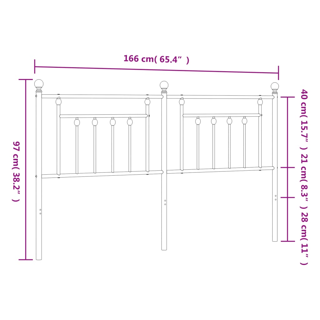 udskiftningsgavl 160 cm metal hvid