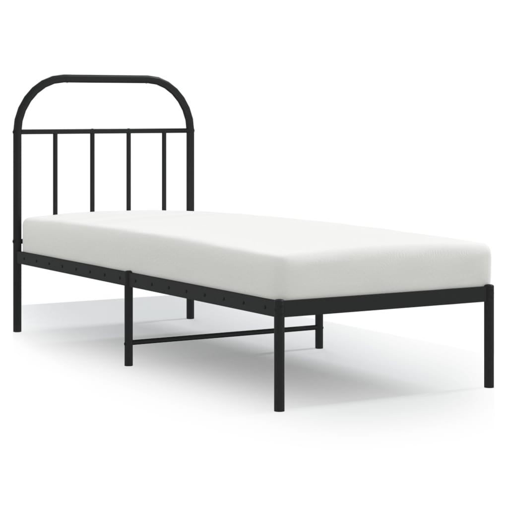 sengeramme med sengegavl 75x190 cm metal sort