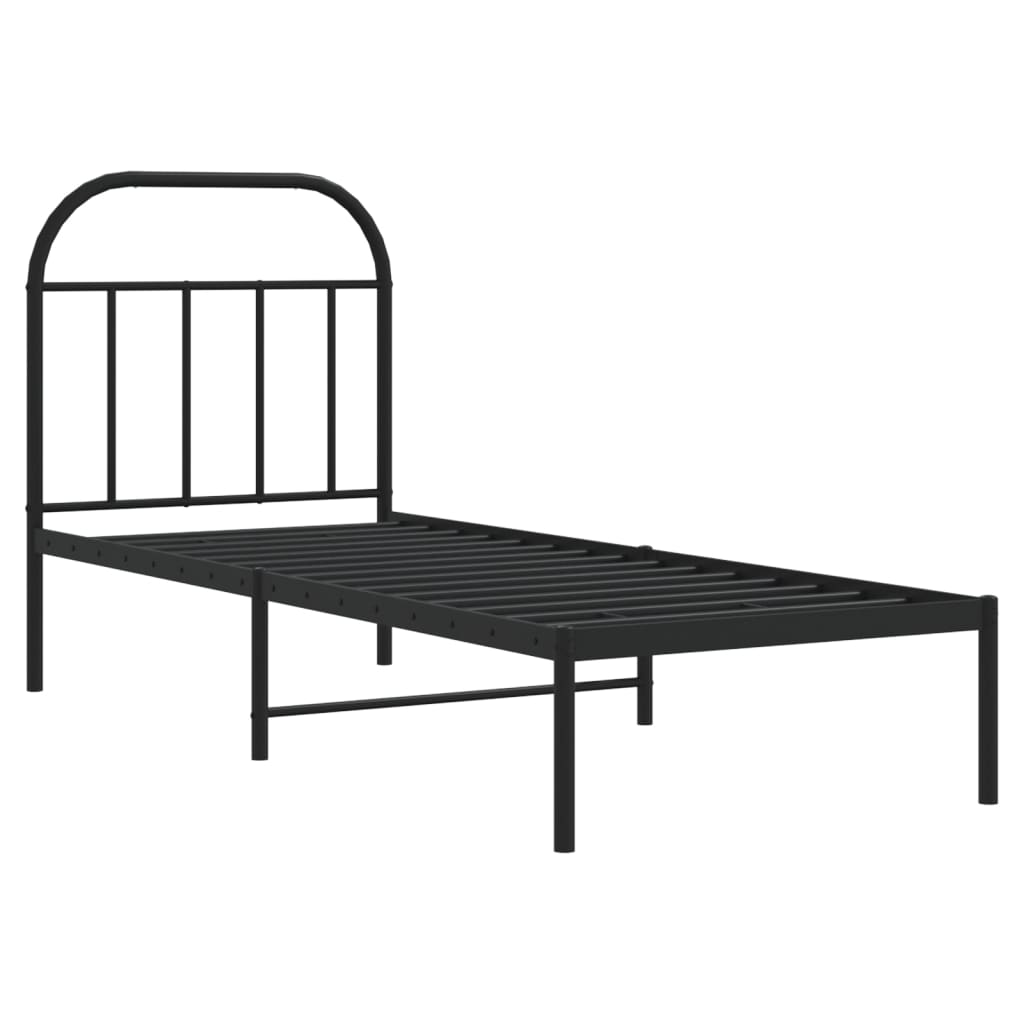 sengeramme med sengegavl 75x190 cm metal sort