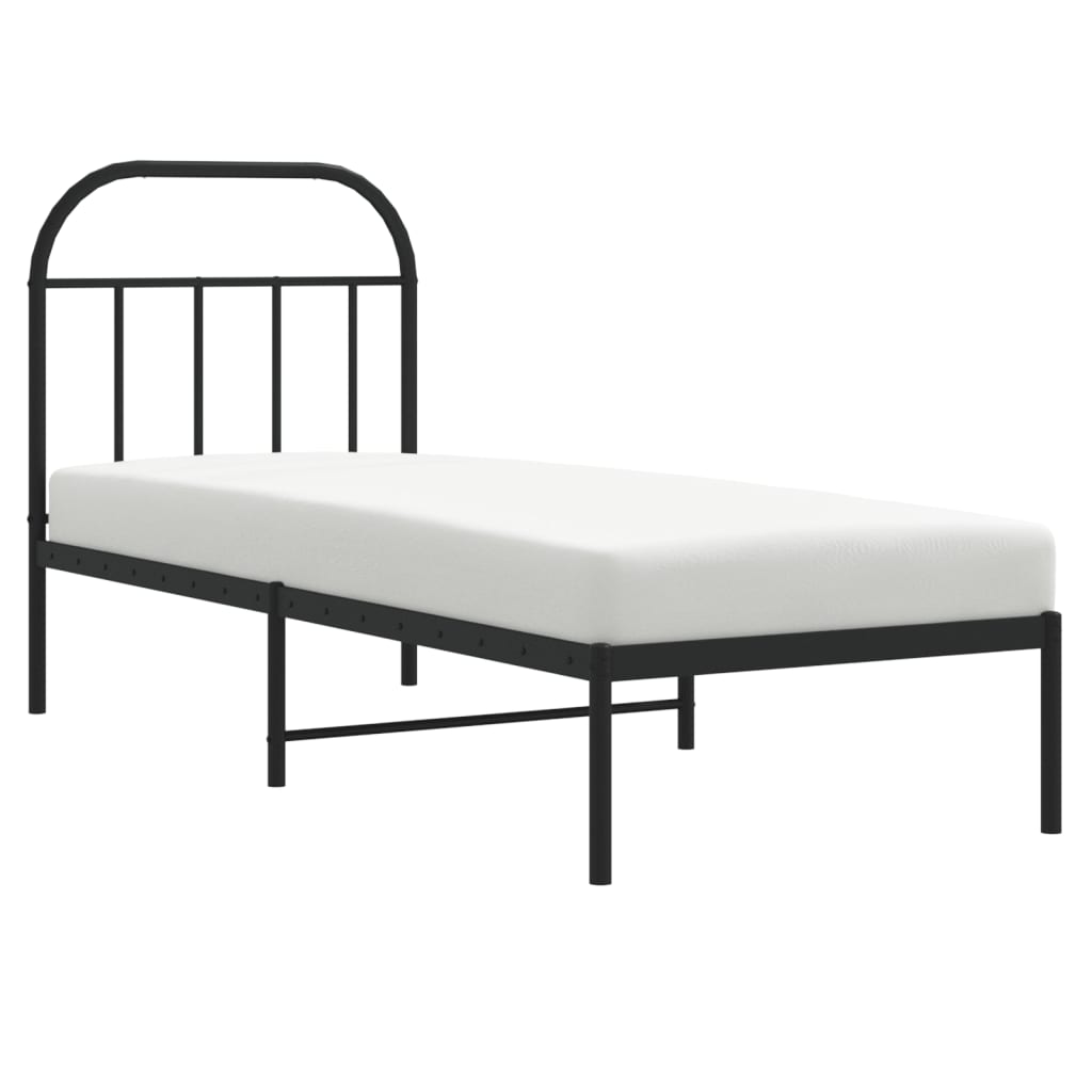 sengeramme med sengegavl 75x190 cm metal sort