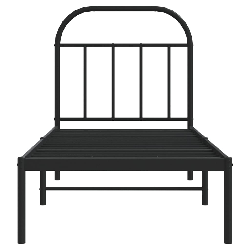 sengeramme med sengegavl 75x190 cm metal sort