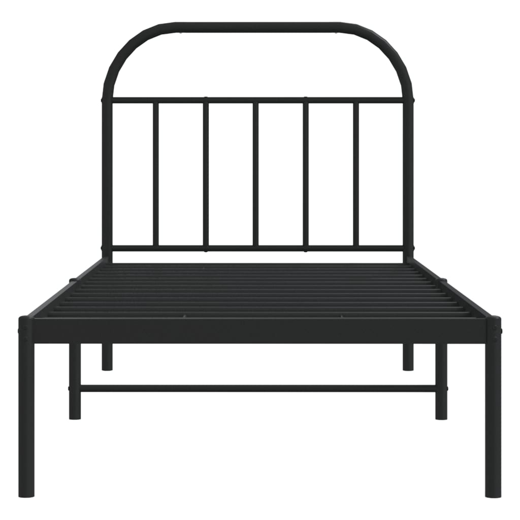 sengeramme med sengegavl 90x190 cm metal sort