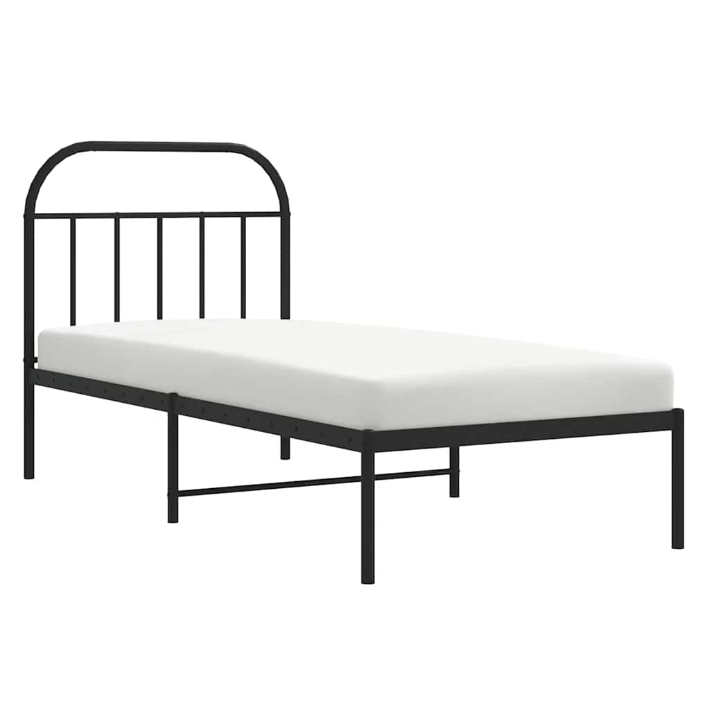 sengeramme med sengegavl 90x200 cm metal sort