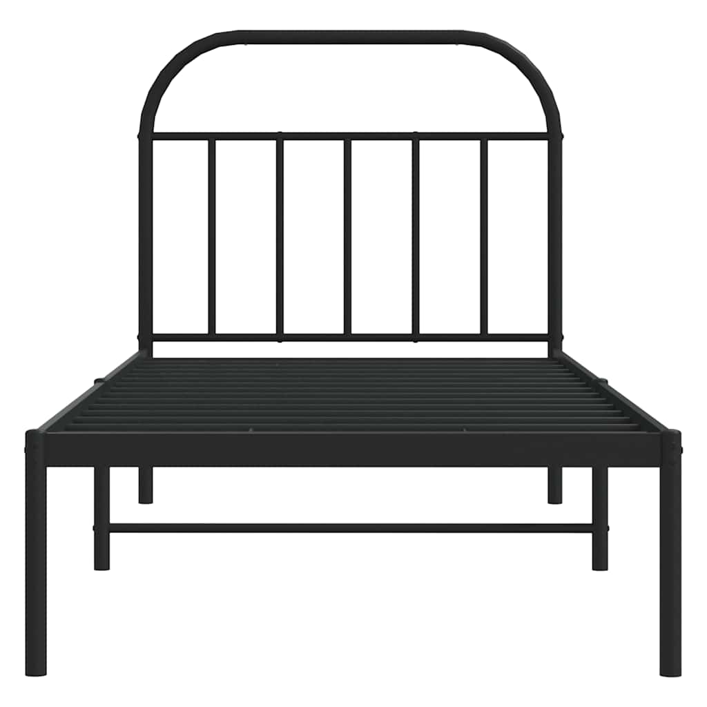 sengeramme med sengegavl 90x200 cm metal sort