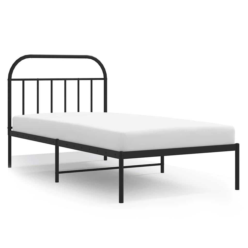 sengeramme med sengegavl 100x200 cm metal sort