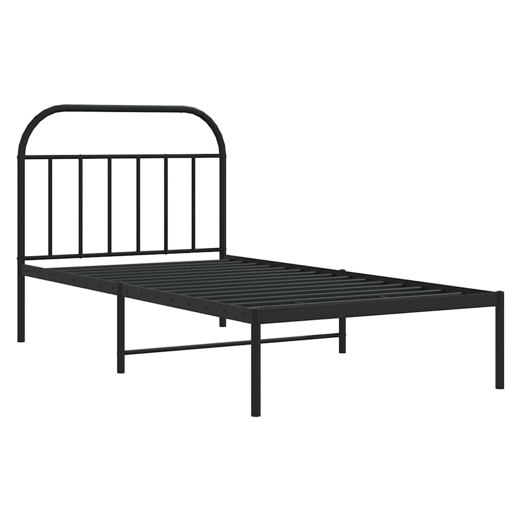 sengeramme med sengegavl 100x200 cm metal sort