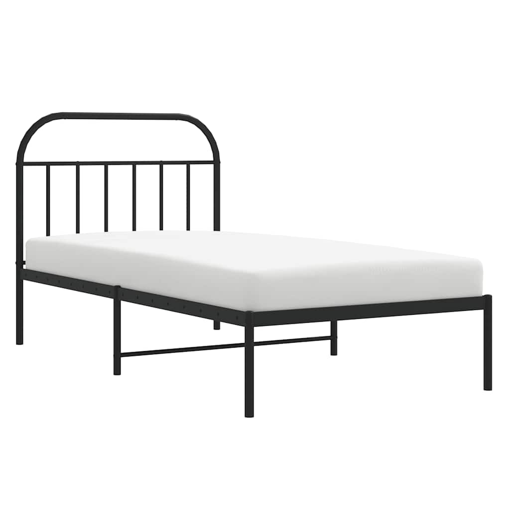 sengeramme med sengegavl 100x200 cm metal sort