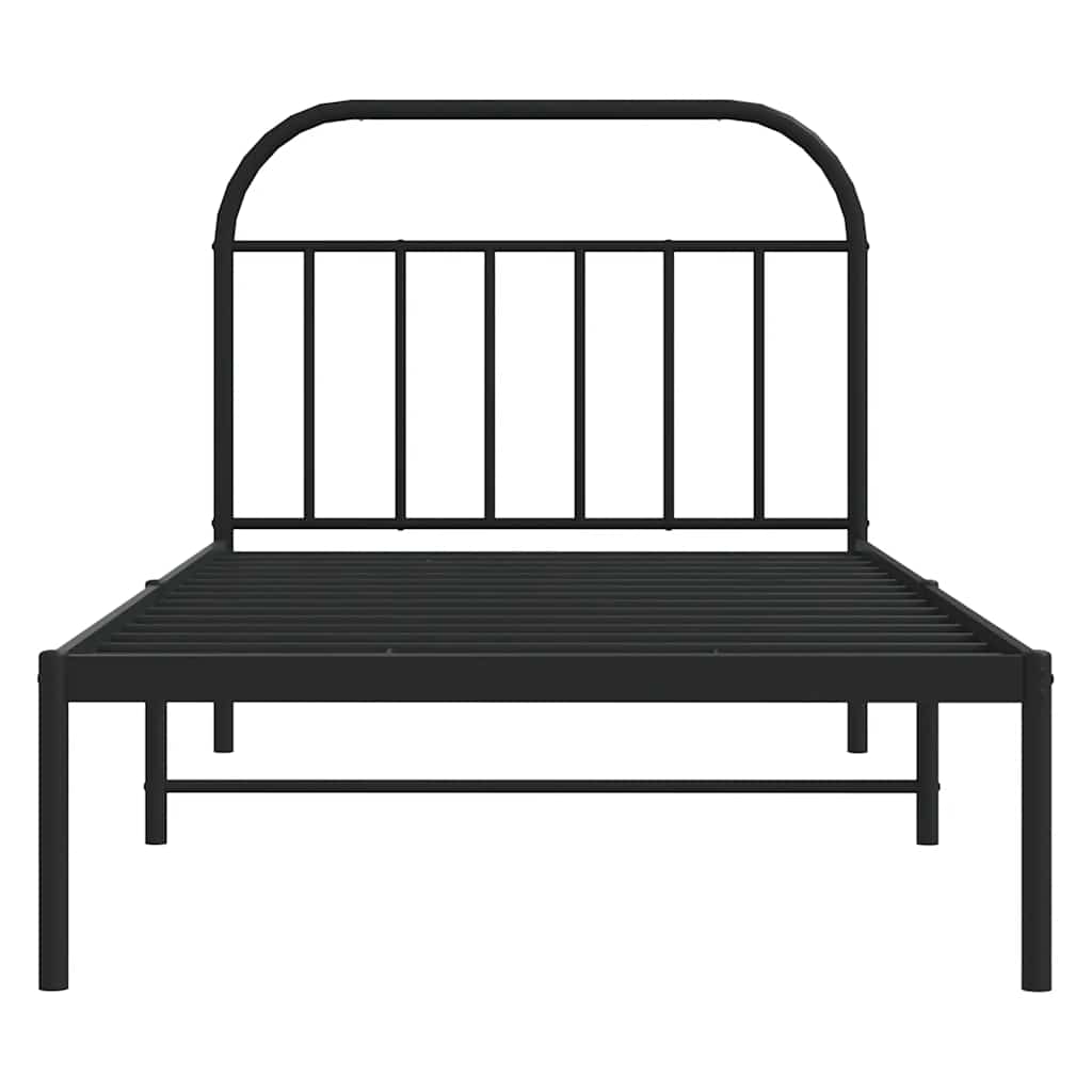 sengeramme med sengegavl 100x200 cm metal sort
