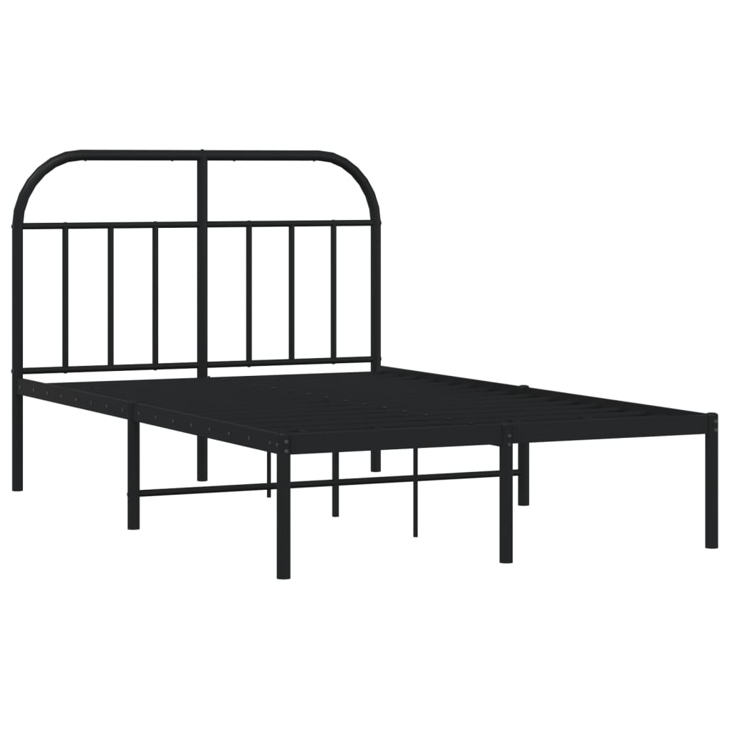 sengeramme med sengegavl 120x190 cm metal sort