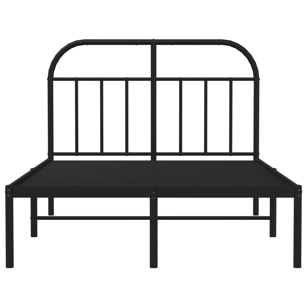 sengeramme med sengegavl 120x190 cm metal sort