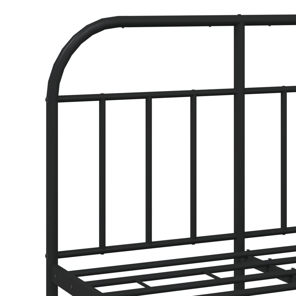 sengeramme med sengegavl 120x190 cm metal sort