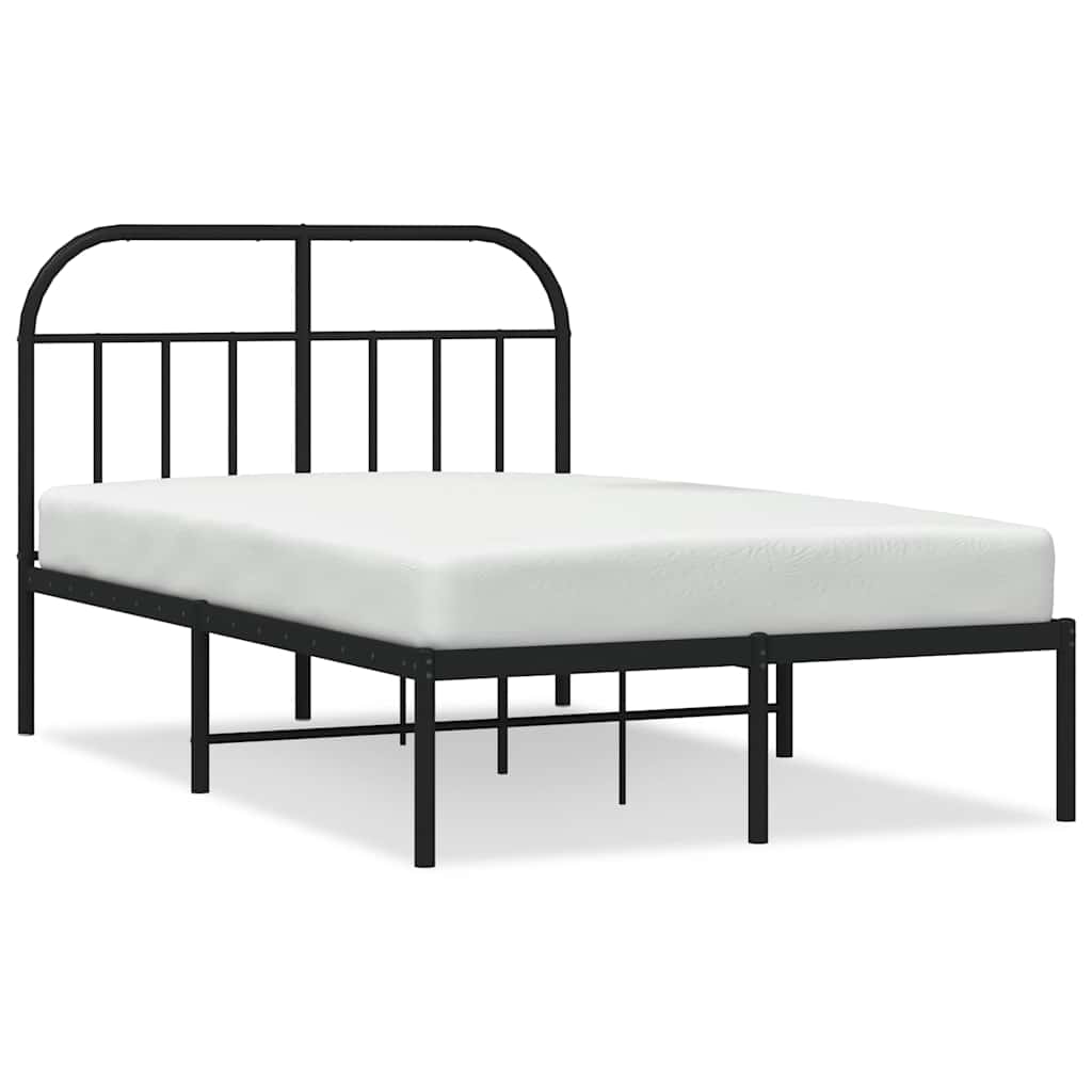 sengeramme med sengegavl 120x200 cm metal sort