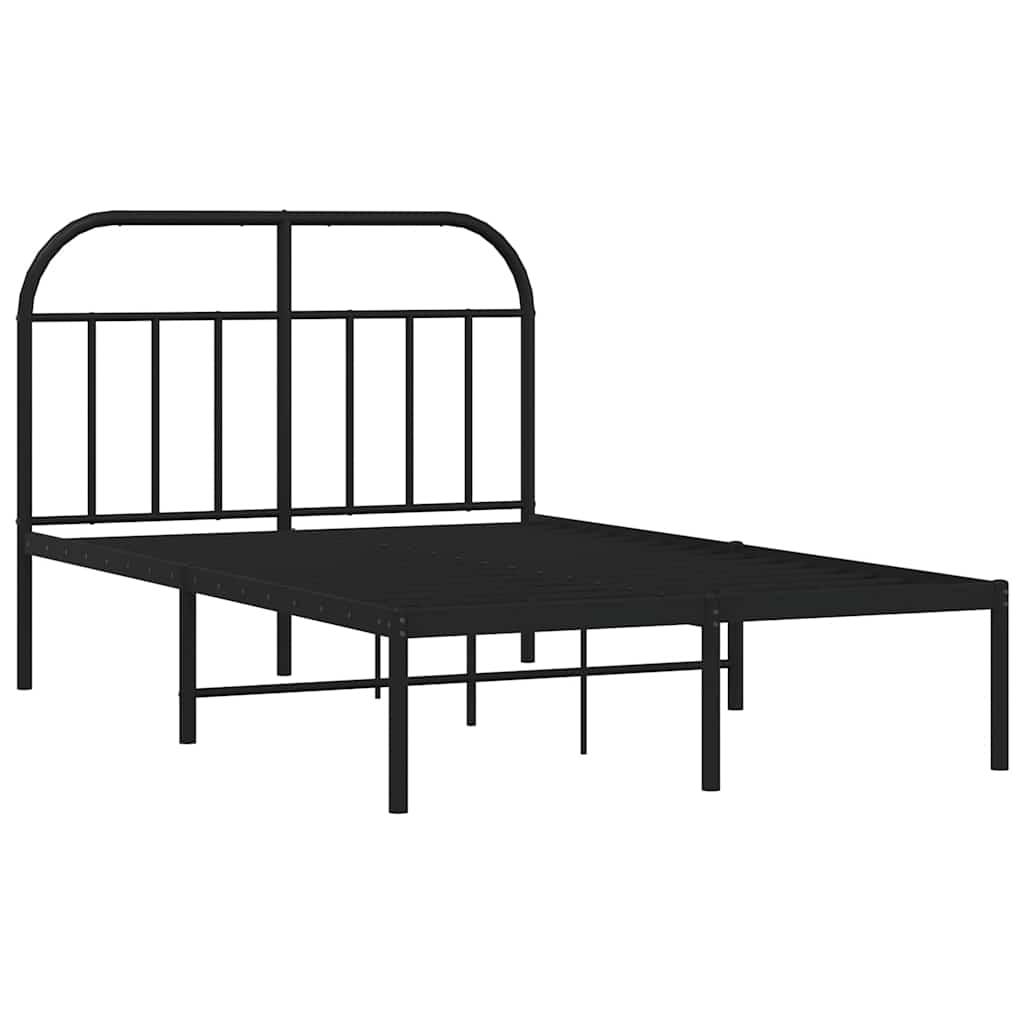 sengeramme med sengegavl 120x200 cm metal sort