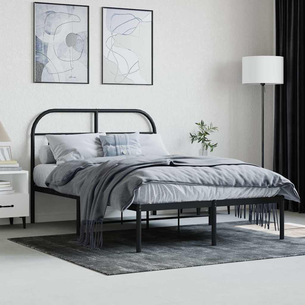 sengeramme med sengegavl 120x200 cm metal sort