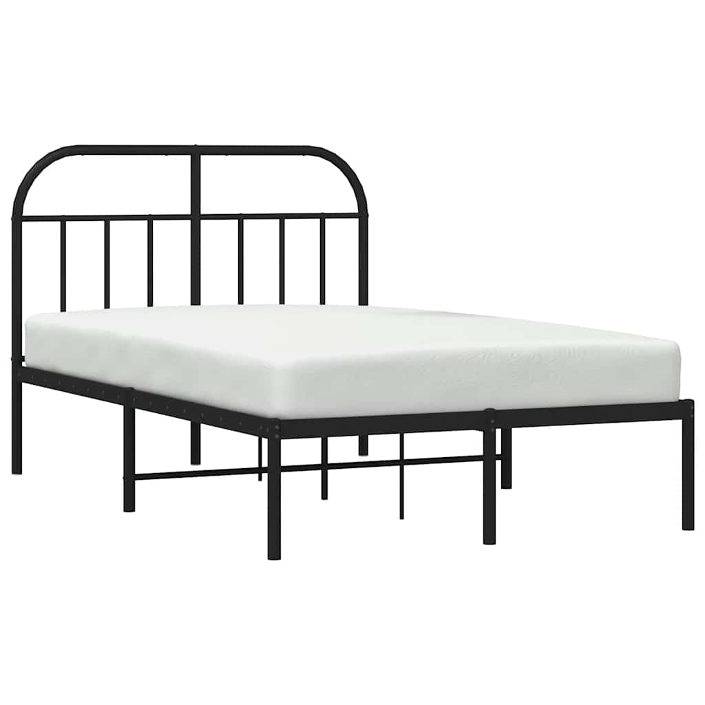 sengeramme med sengegavl 120x200 cm metal sort