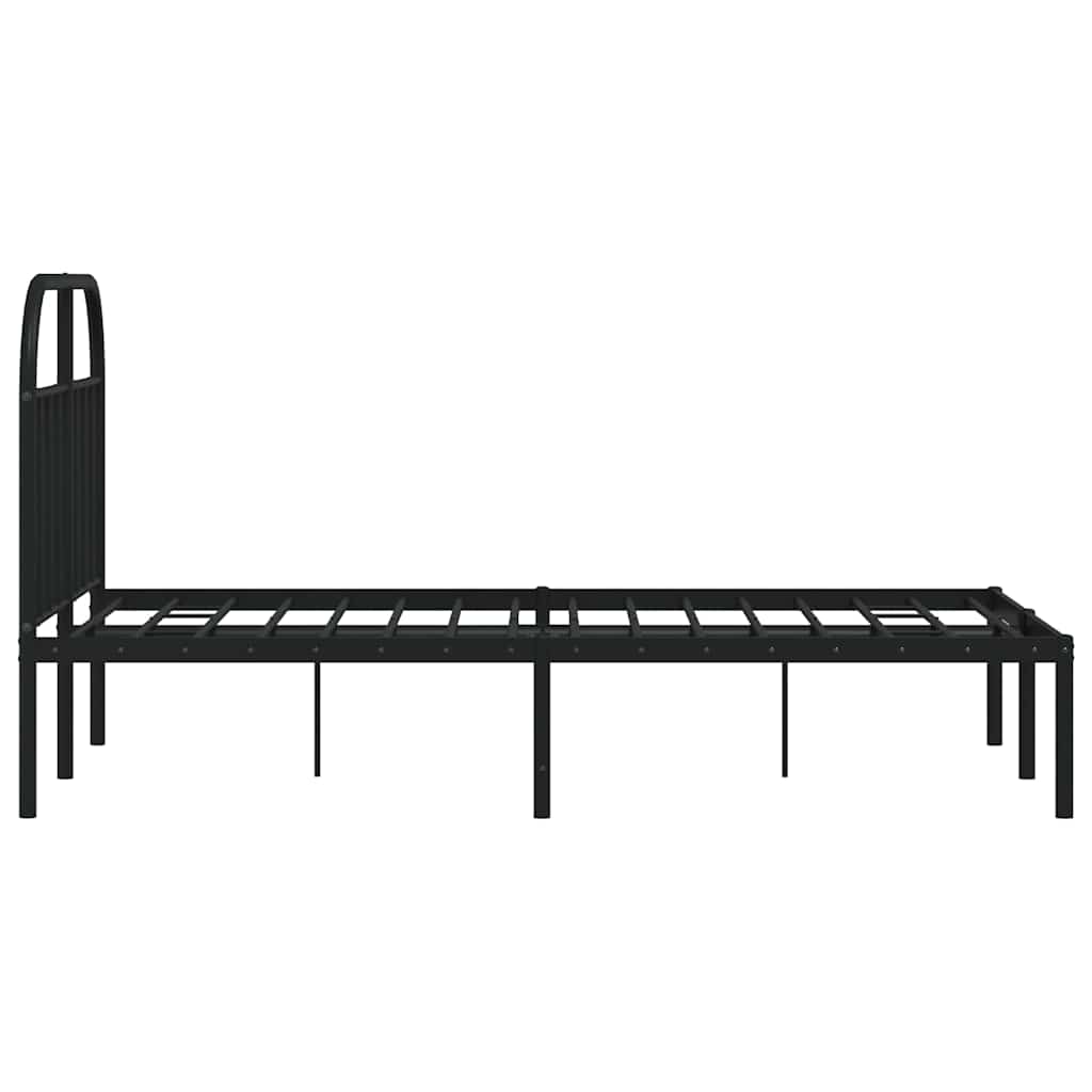 sengeramme med sengegavl 120x200 cm metal sort