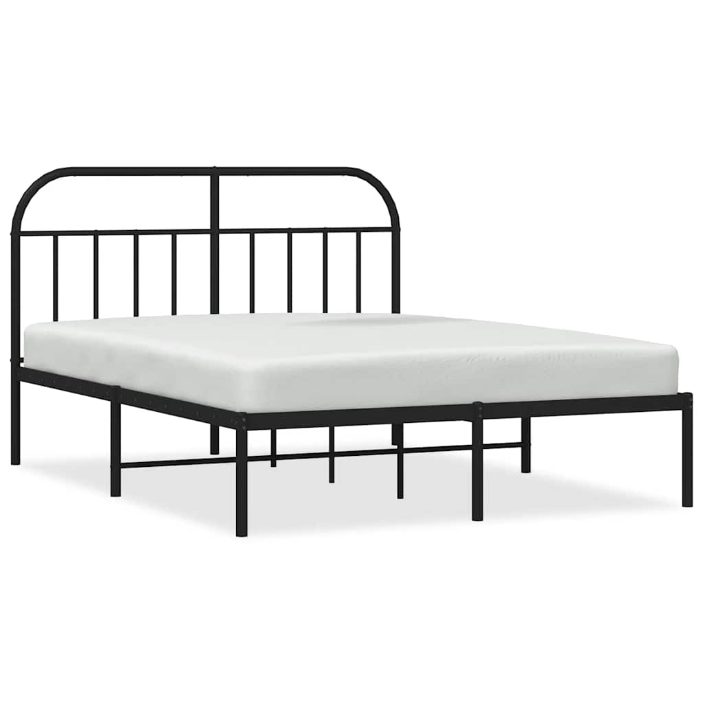 sengeramme med sengegavl 135x190 cm metal sort