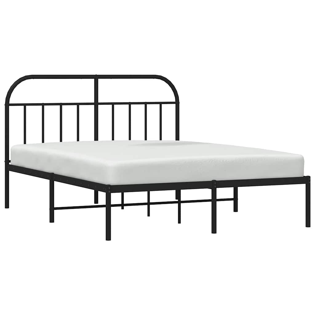 sengeramme med sengegavl 135x190 cm metal sort