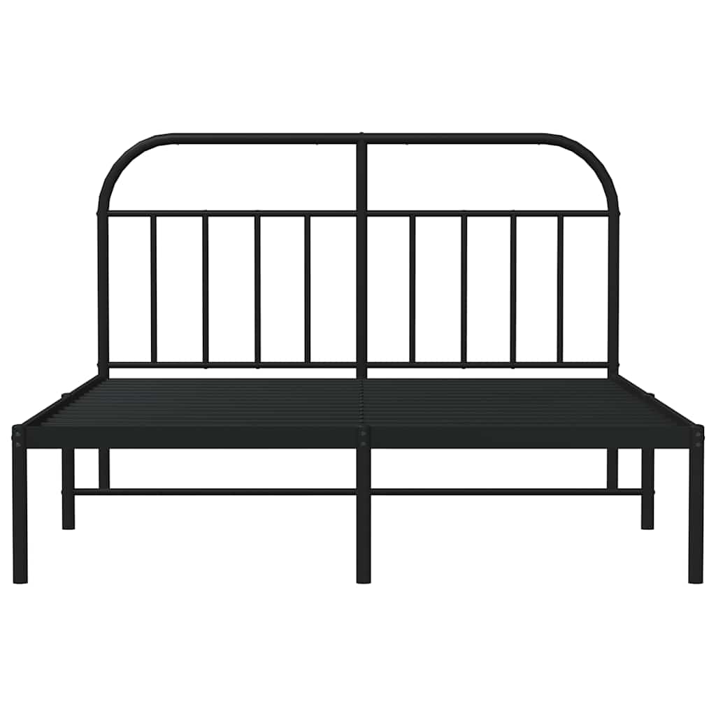 sengeramme med sengegavl 135x190 cm metal sort