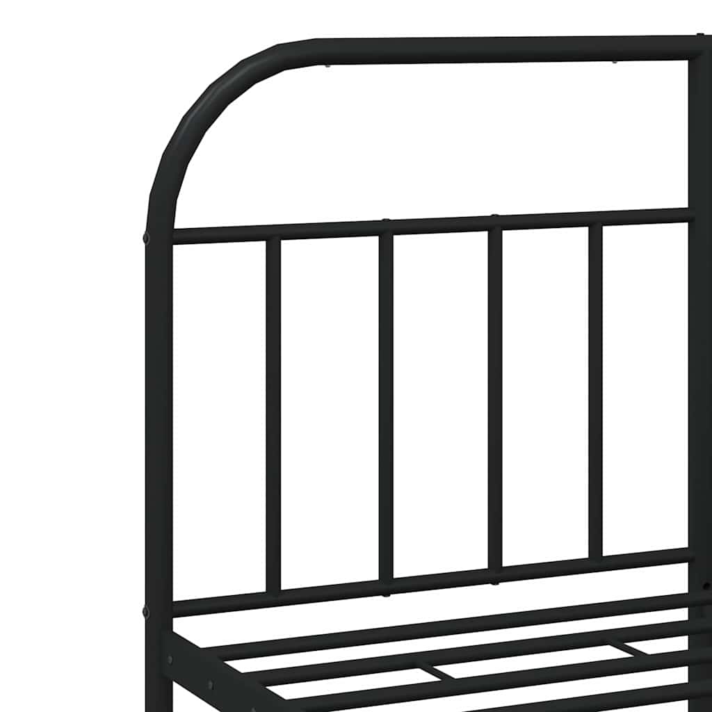 sengeramme med sengegavl 135x190 cm metal sort