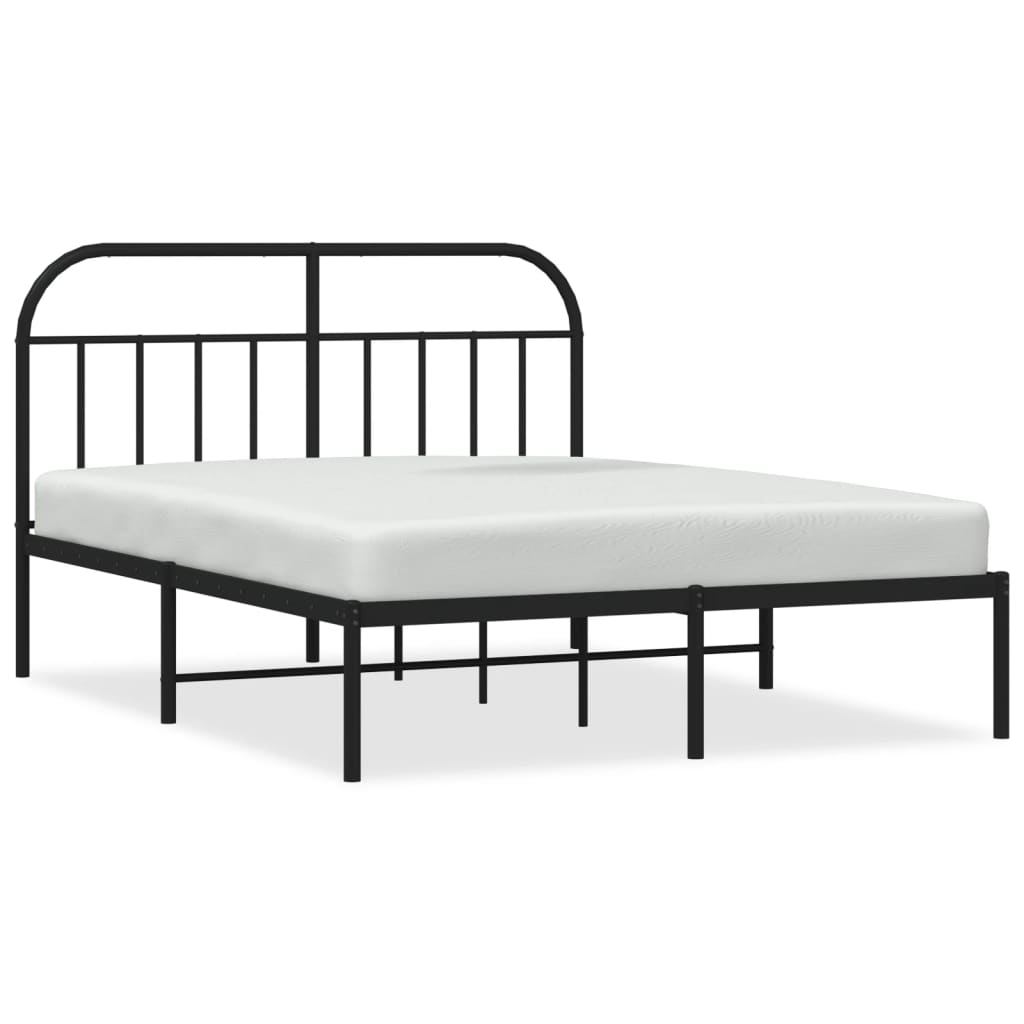 sengeramme med sengegavl 140x190 cm metal sort