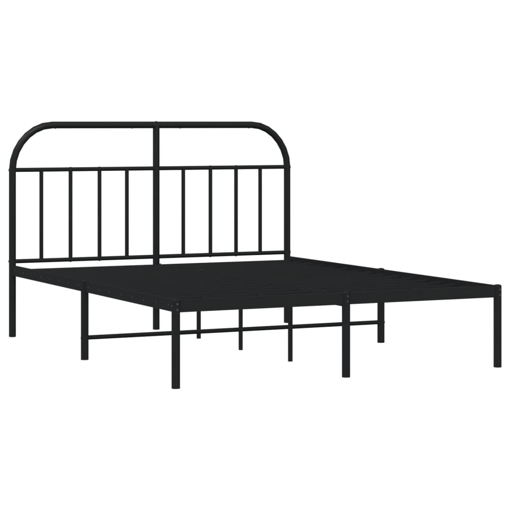 sengeramme med sengegavl 140x190 cm metal sort