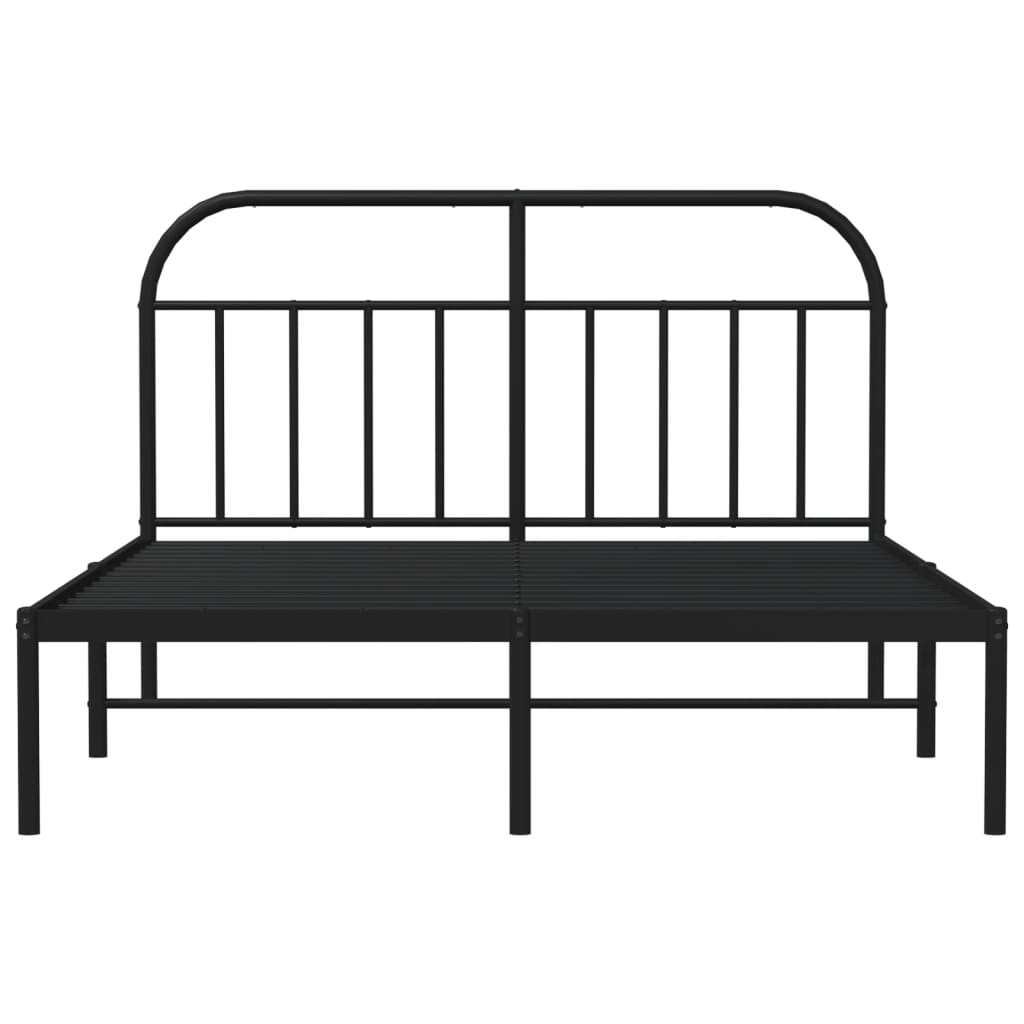 sengeramme med sengegavl 140x190 cm metal sort