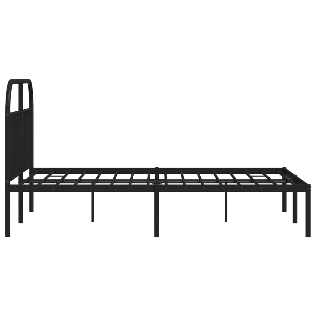 sengeramme med sengegavl 140x190 cm metal sort