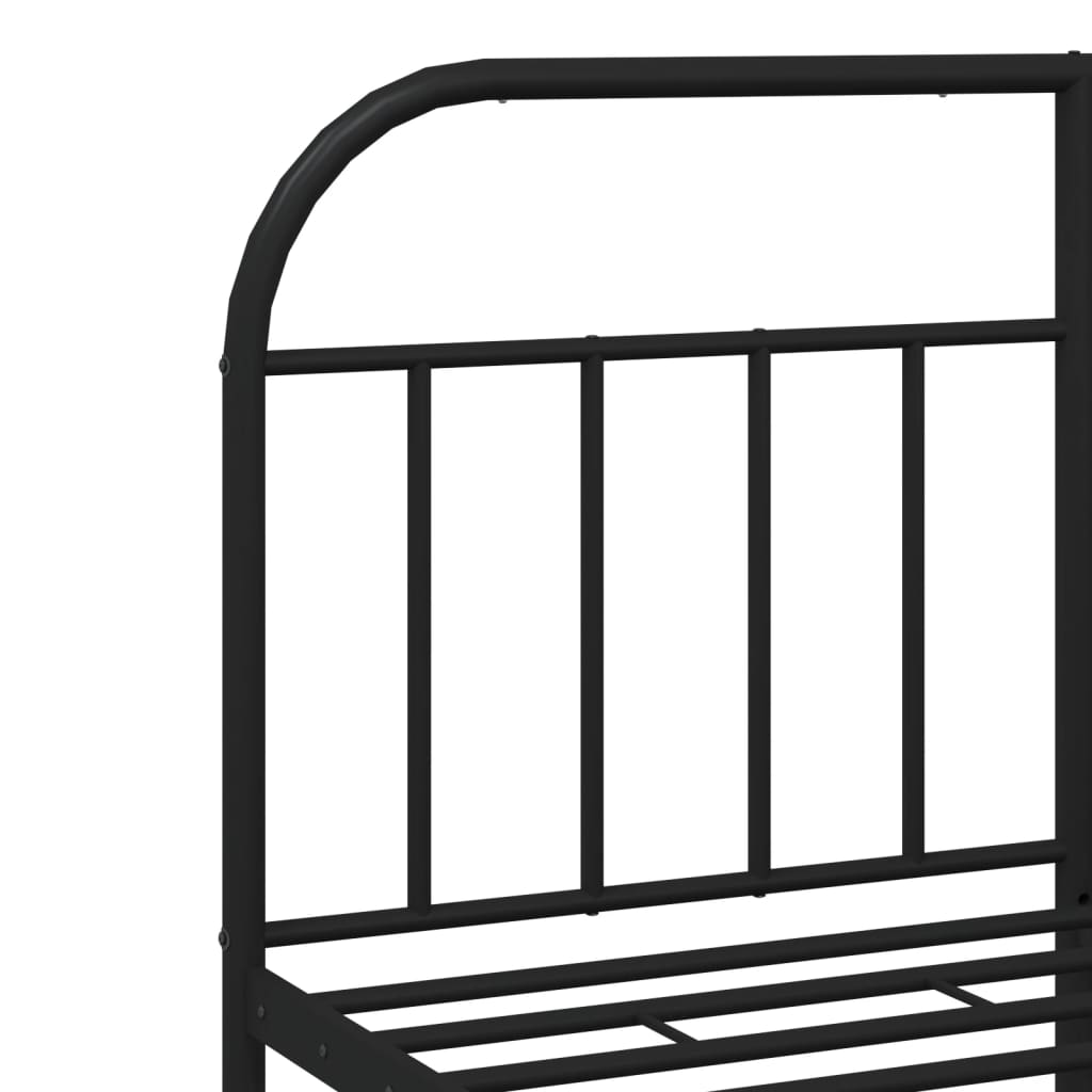 sengeramme med sengegavl 140x190 cm metal sort
