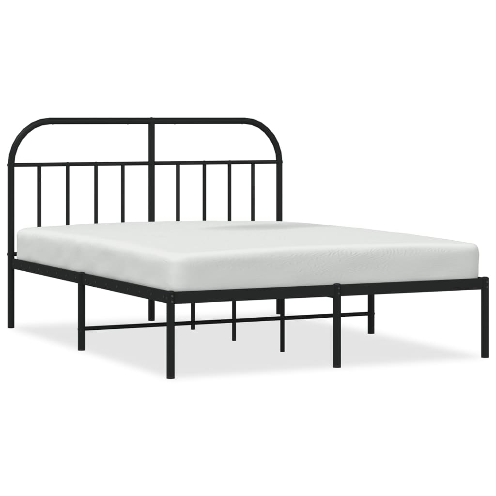 sengeramme med sengegavl 140x200 cm metal sort
