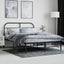sengeramme med sengegavl 140x200 cm metal sort