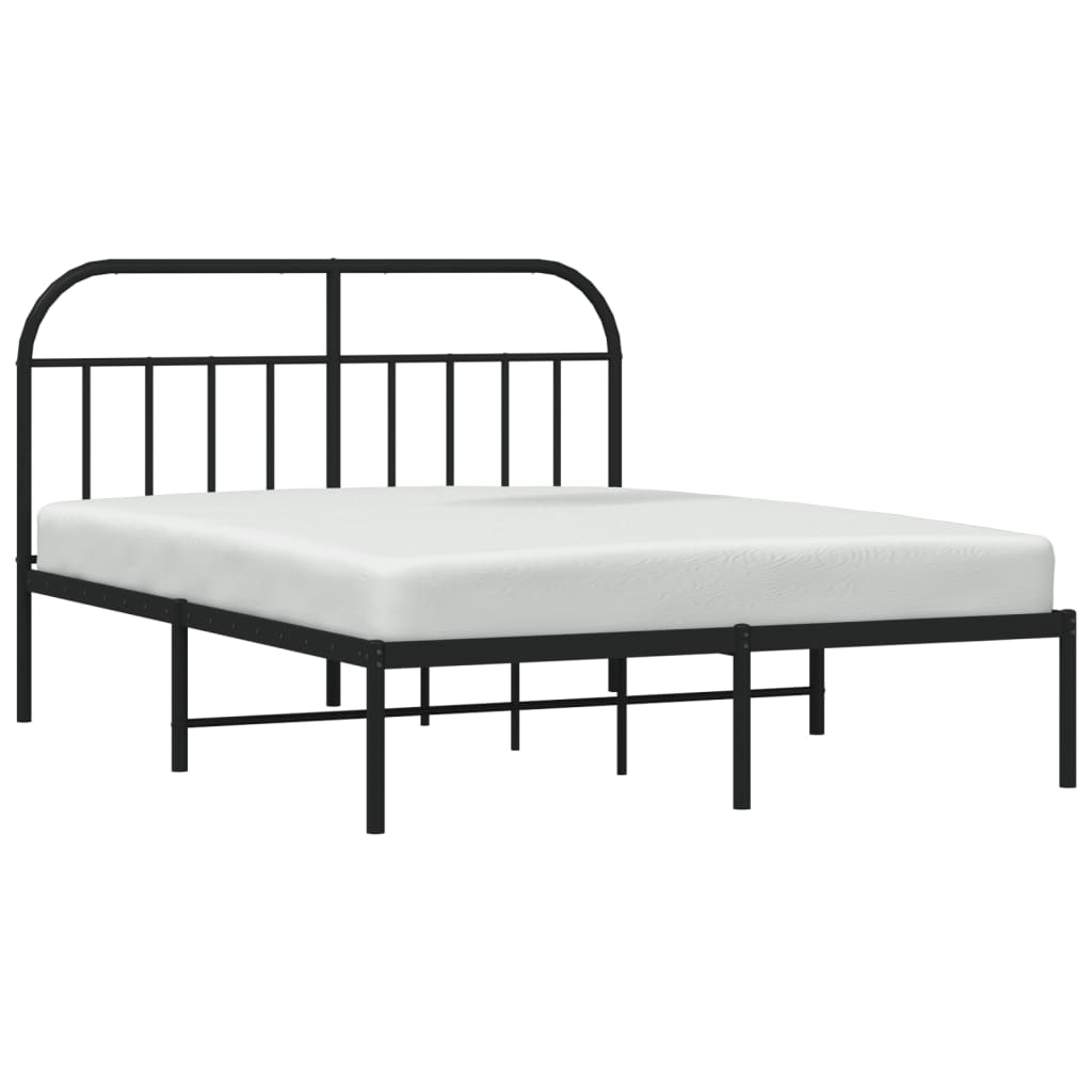 sengeramme med sengegavl 140x200 cm metal sort