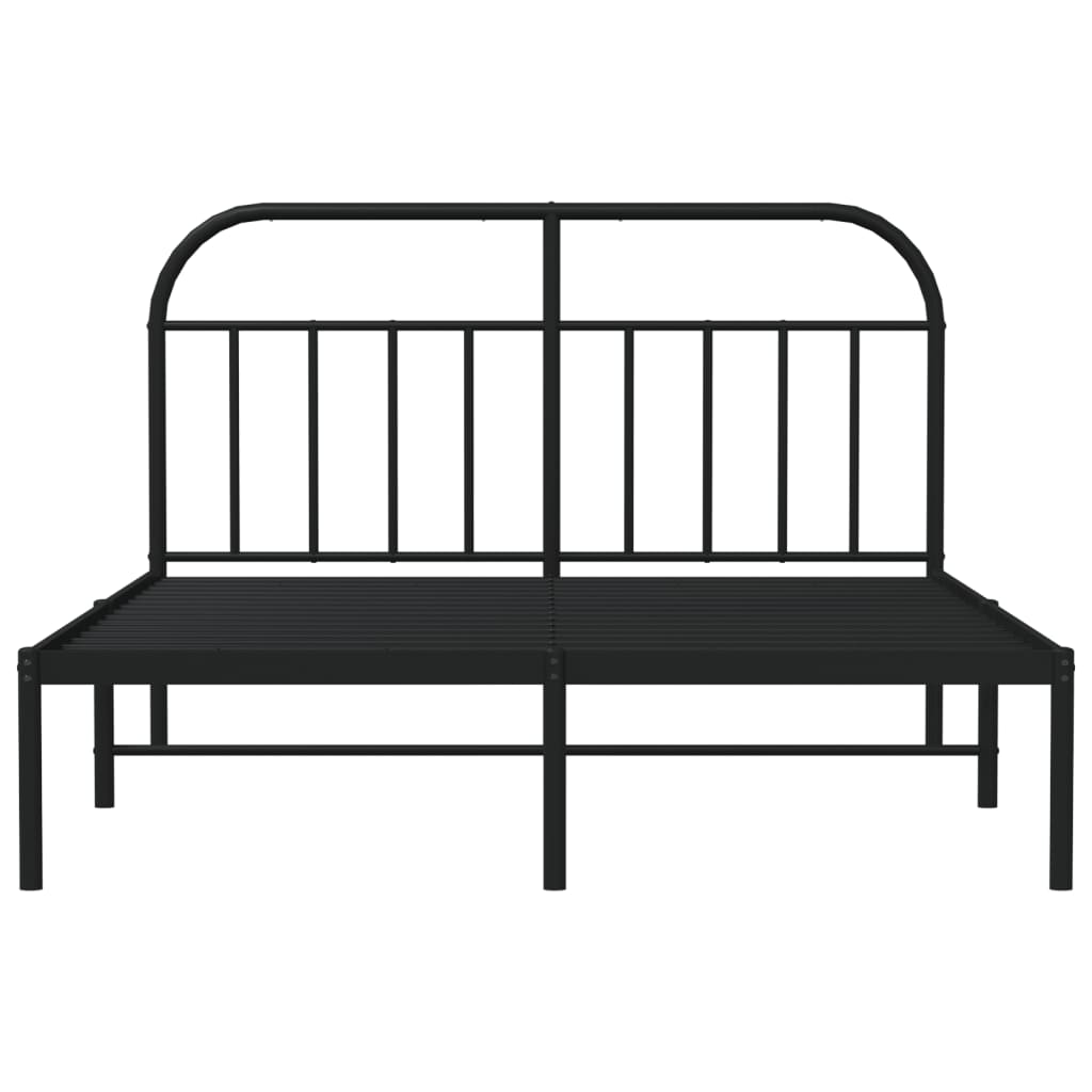sengeramme med sengegavl 140x200 cm metal sort