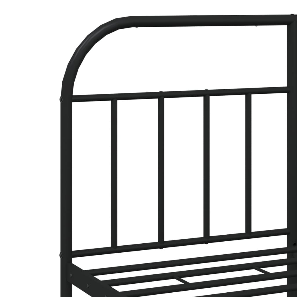 sengeramme med sengegavl 140x200 cm metal sort