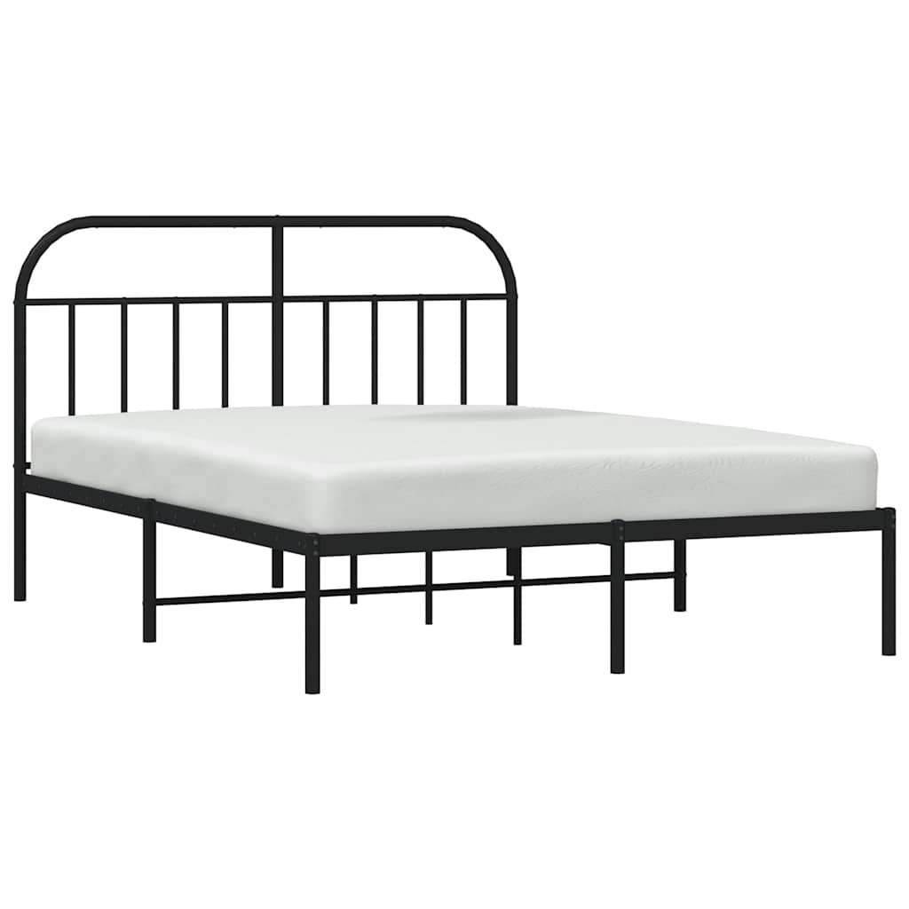 sengeramme med sengegavl 150x200 cm metal sort