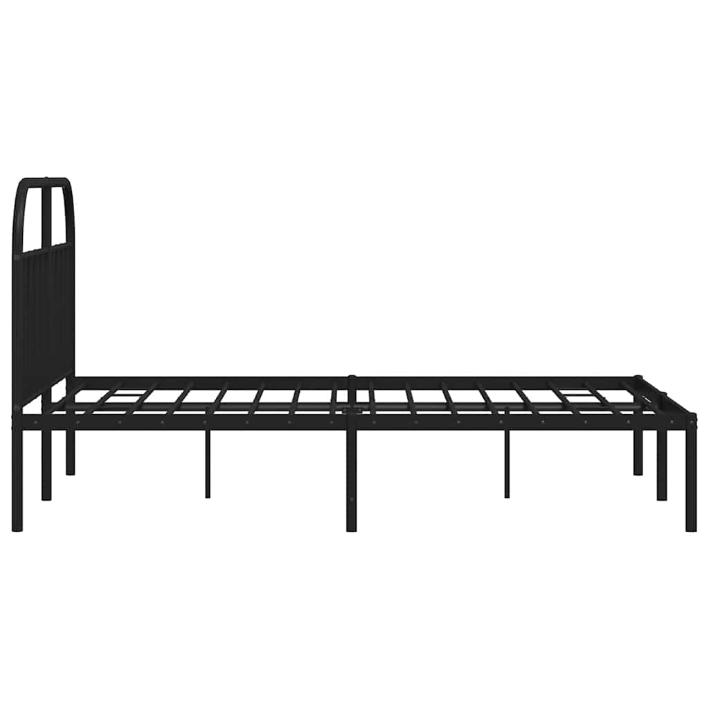 sengeramme med sengegavl 150x200 cm metal sort