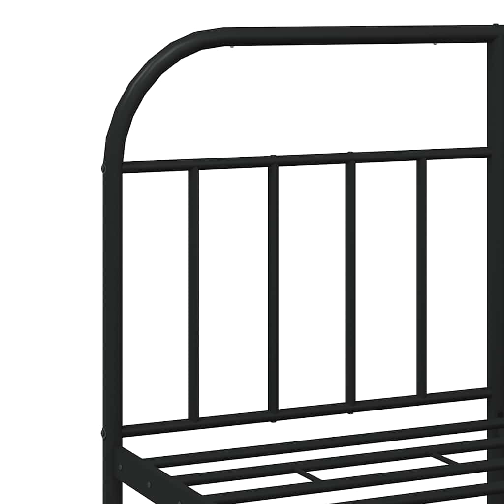 sengeramme med sengegavl 150x200 cm metal sort