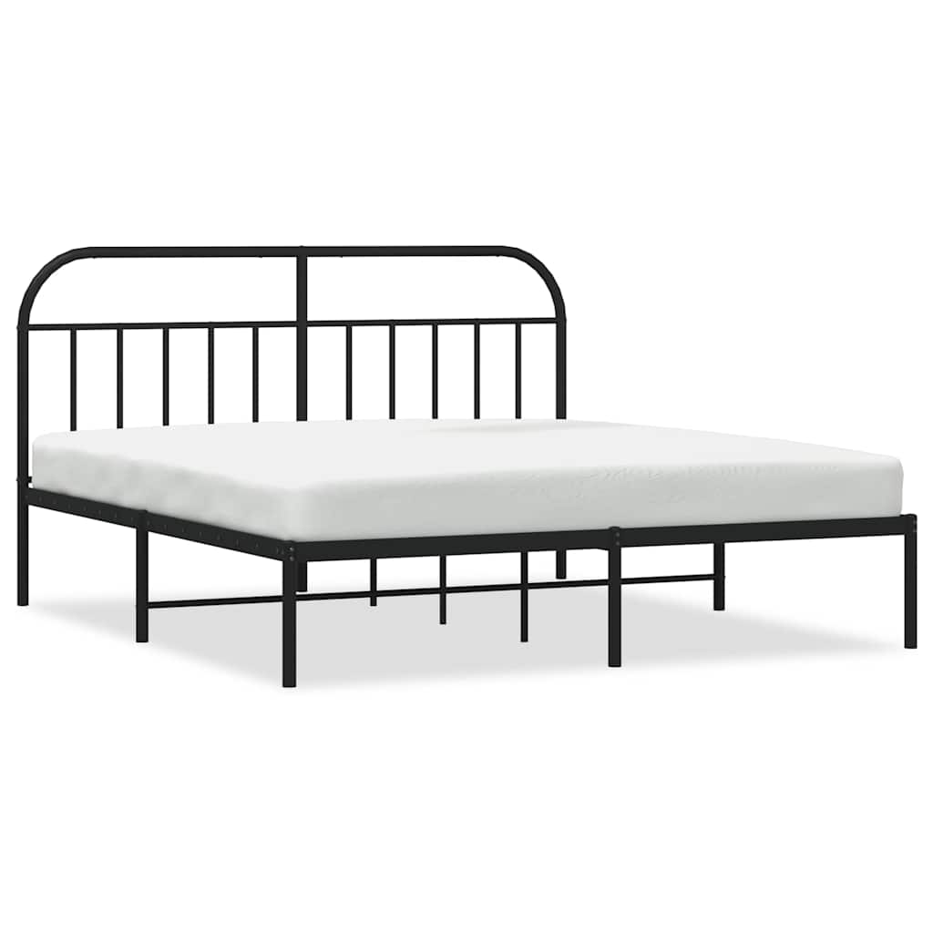 sengeramme med sengegavl 180x200 cm metal sort