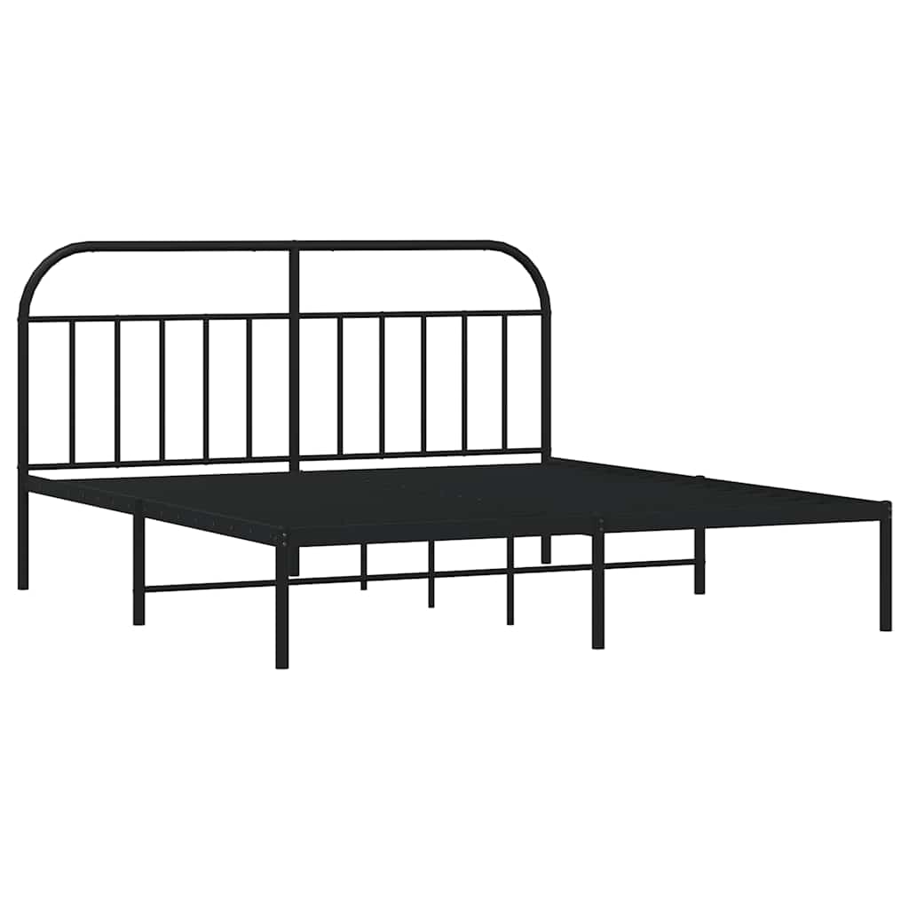 sengeramme med sengegavl 180x200 cm metal sort