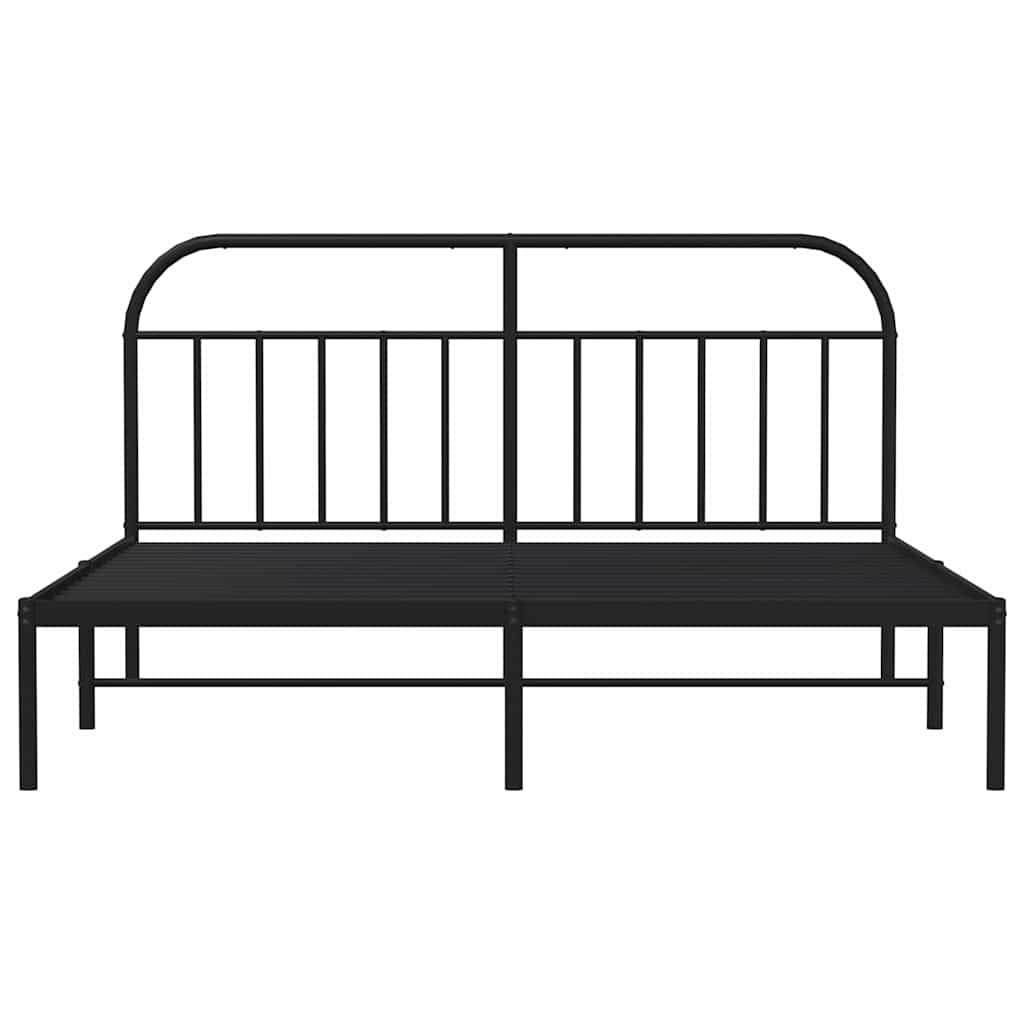 sengeramme med sengegavl 180x200 cm metal sort