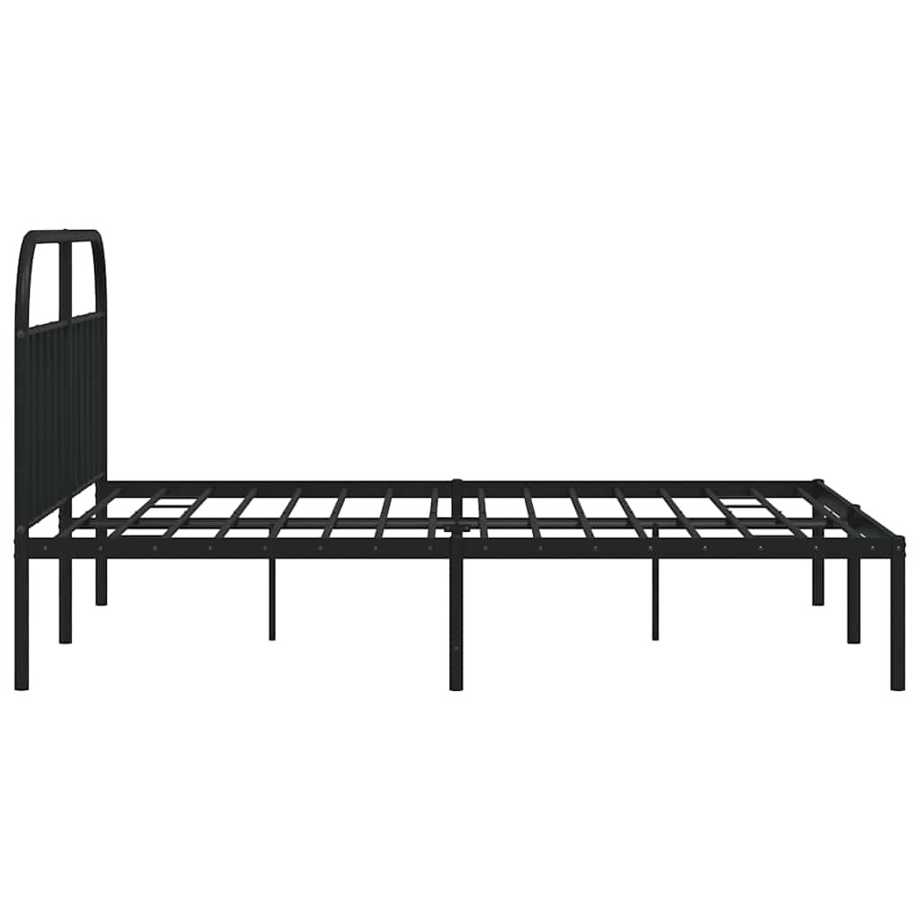 sengeramme med sengegavl 180x200 cm metal sort